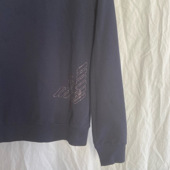 Emporio Armani EA7 Sweatshirt Hoodie Man Blue Size Medium - Picture 15 of 16